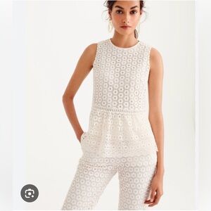 J. Crew Black Lace Overlay Top